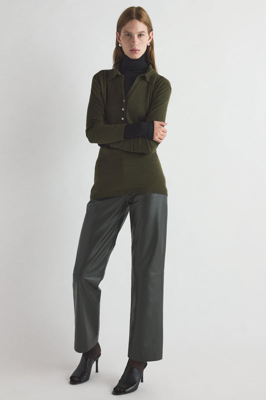Austine Knit Top Moss Green