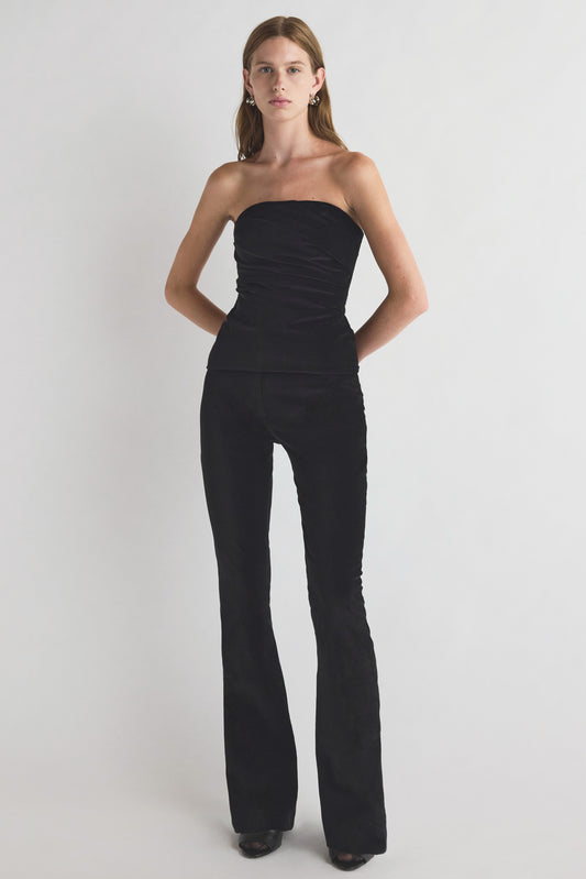 Izel Velvet Bandeau Top Black