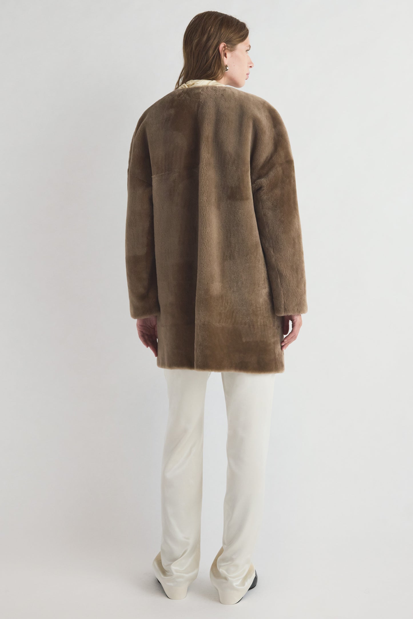 Roisin Shearling Coat Taupe