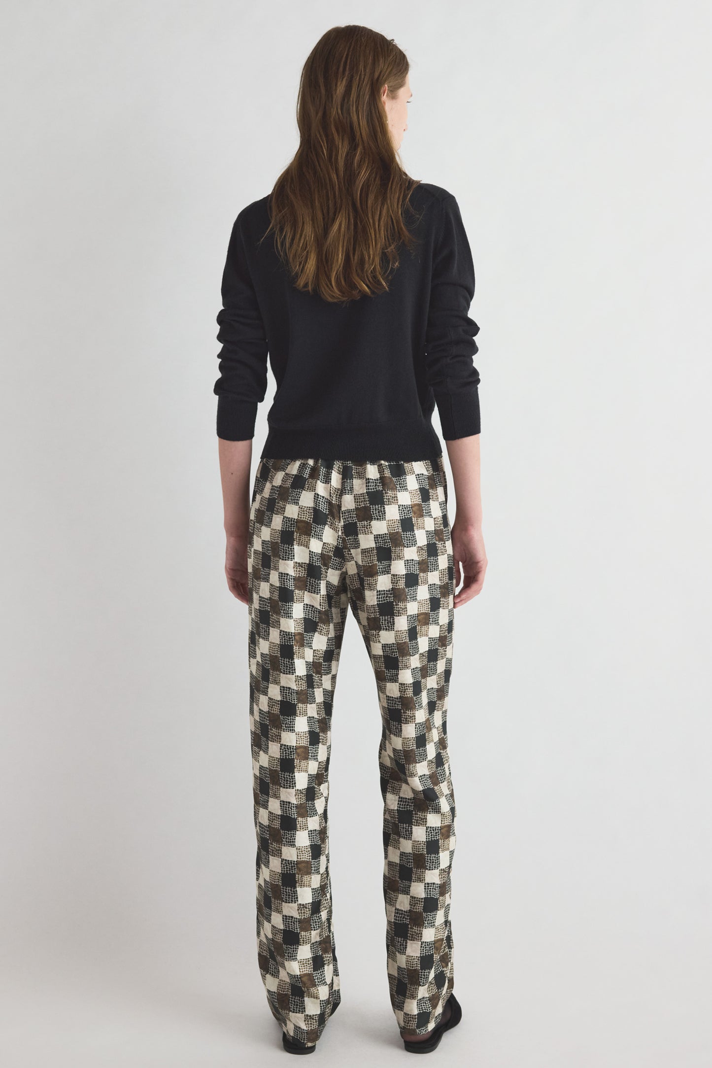 Terri Trouser Textured Check Print