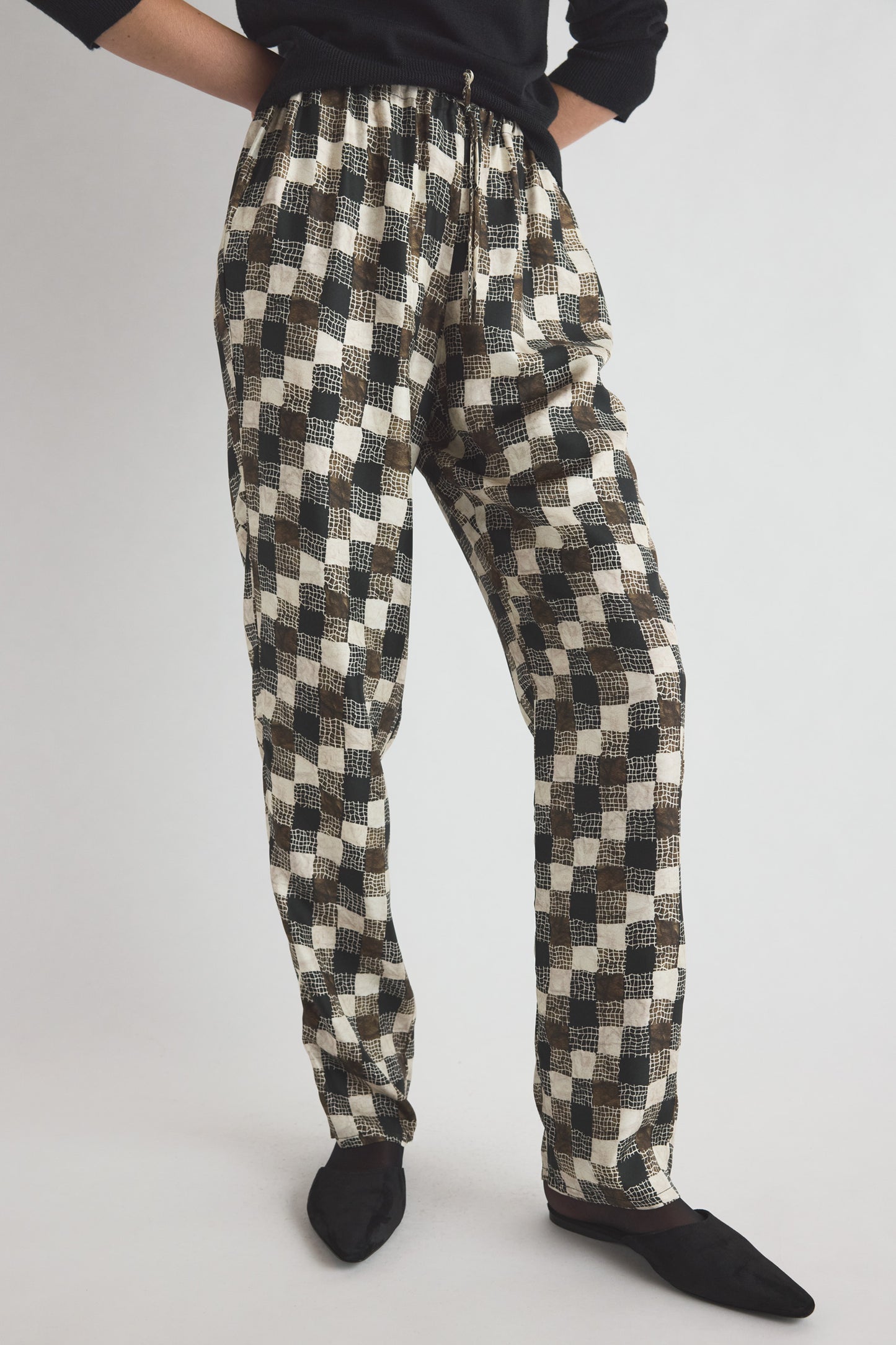 Terri Trouser Textured Check Print