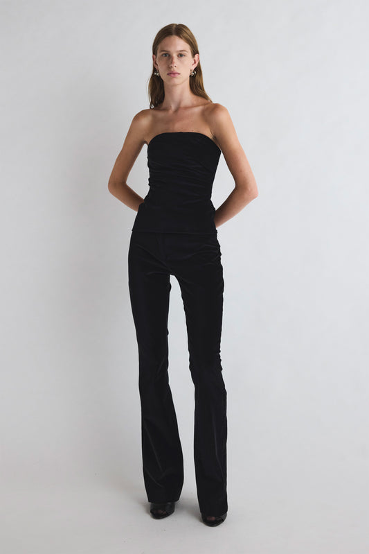 Izel Velvet Bandeau Top Black