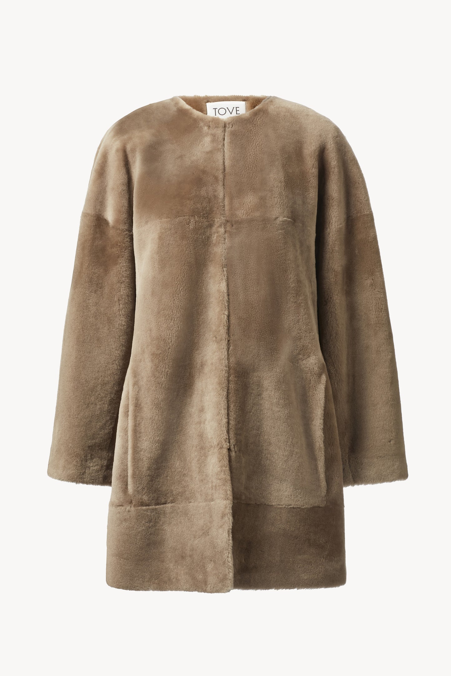 Roisin Shearling Coat Taupe