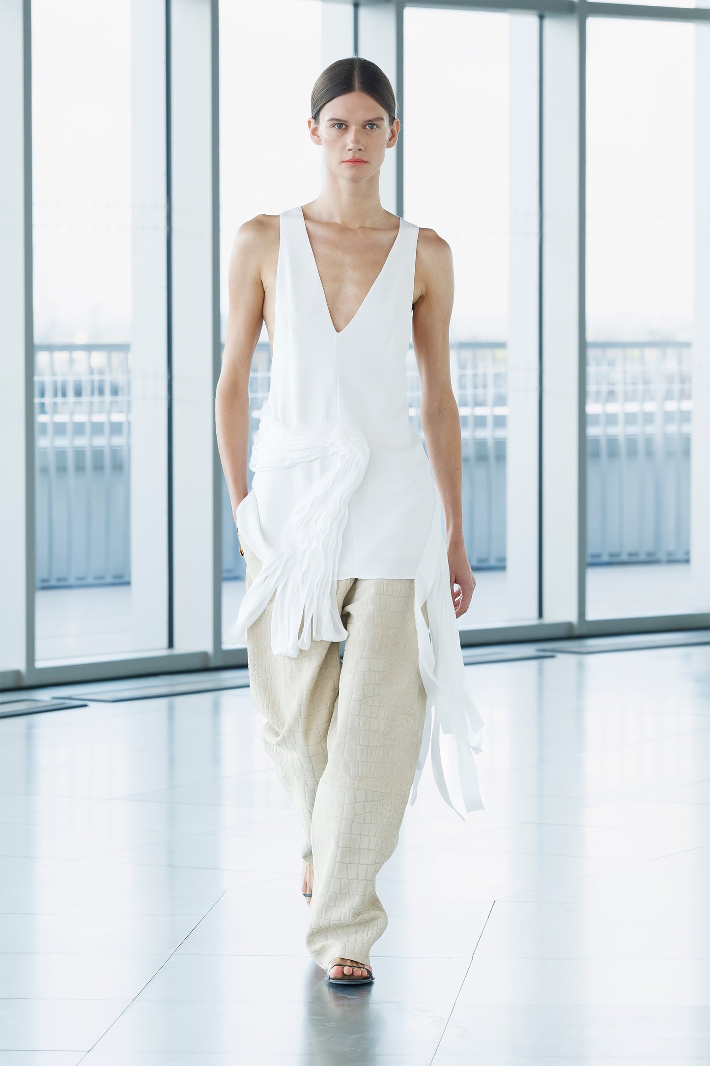 Tieve Suede Trouser Cream