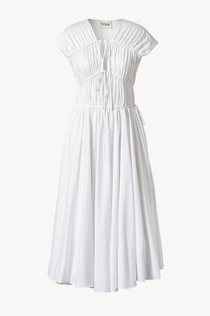 TOVE Studio Ceres Organic Cotton Midi Dress White