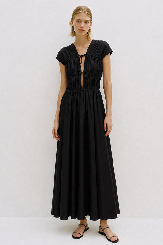 Ceres Organic Cotton Midi Dress Black