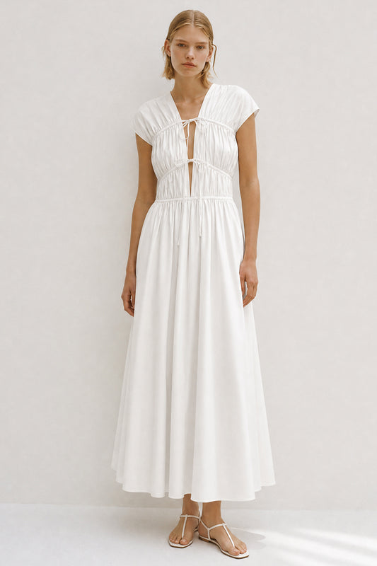 Ceres Organic Cotton Midi Dress White