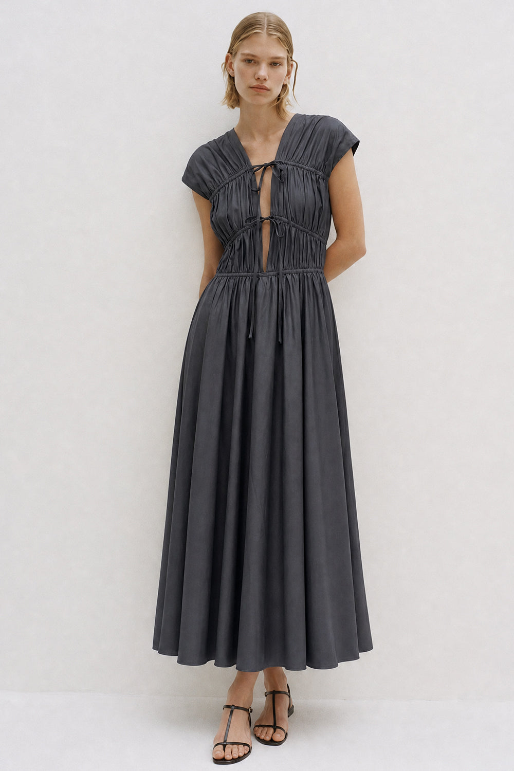 Ceres Organic Cotton Midi Dress Steel – TOVE Studio
