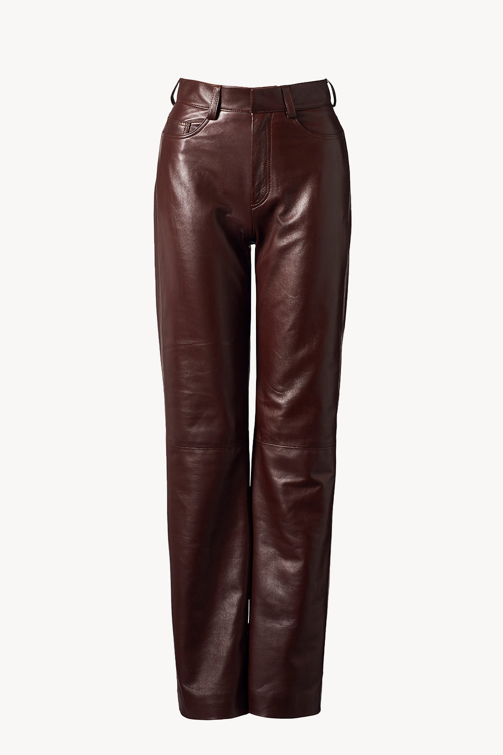 Yeal Leather Trouser Dark Brown