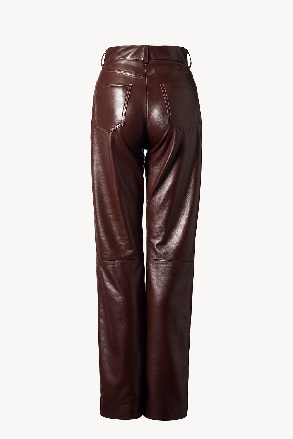 Yeal Leather Trouser Dark Brown