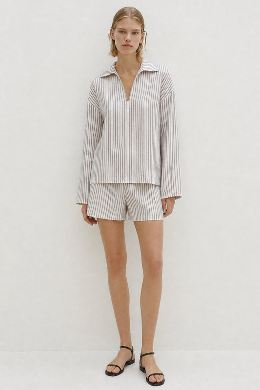 Leighton Top White Stripe