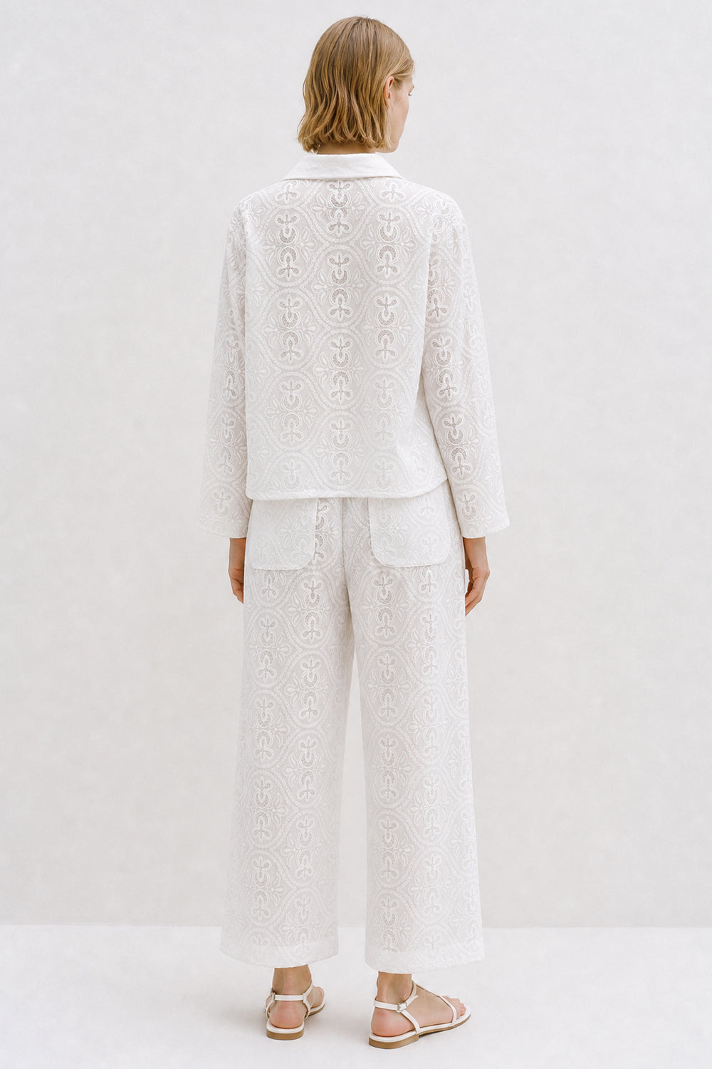 Nynette Trouser Embroidery White
