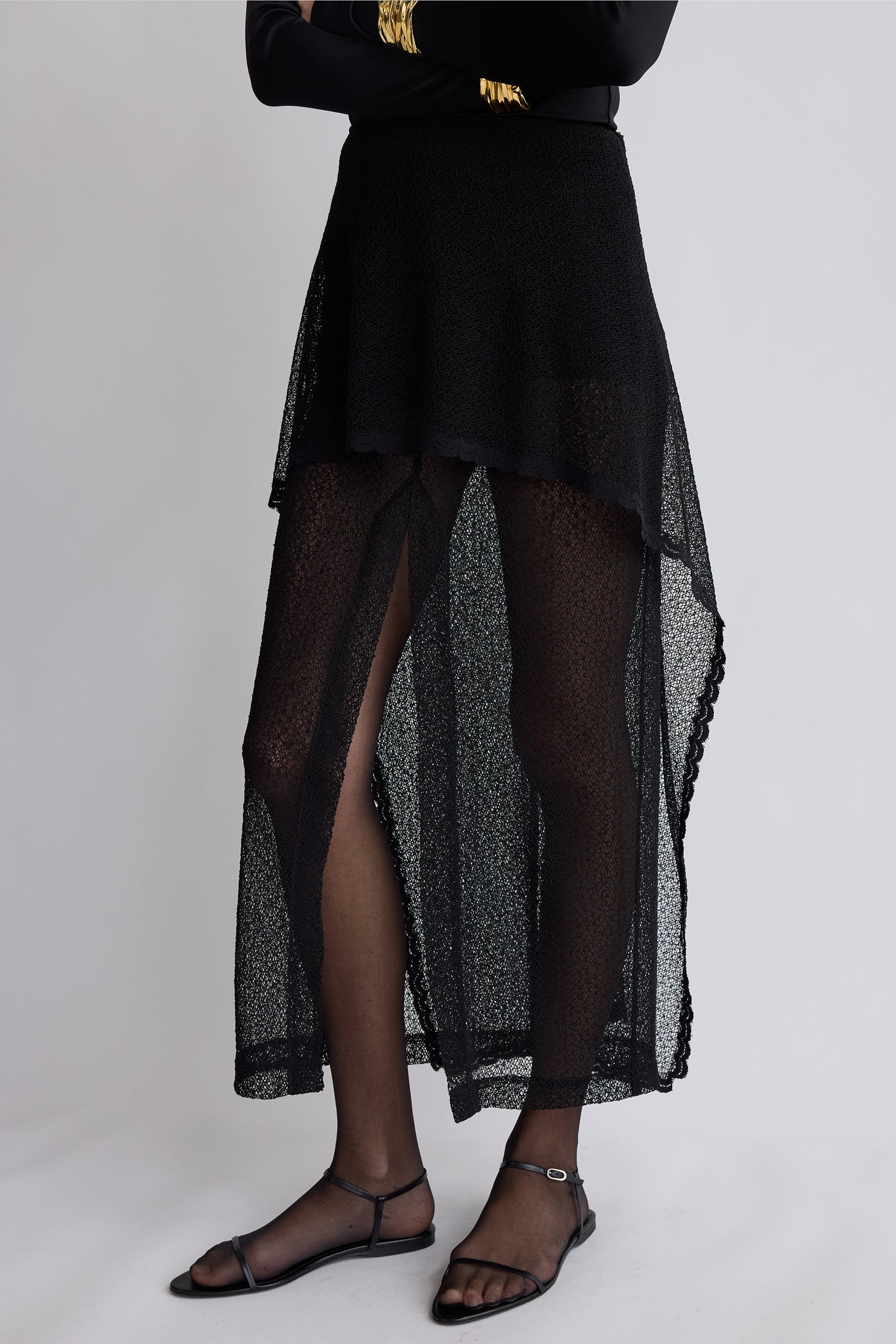Nathalie Lace Skirt Black