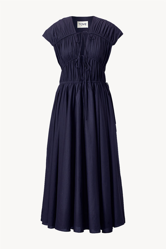 Ceres Organic Cotton Midi Dress Navy