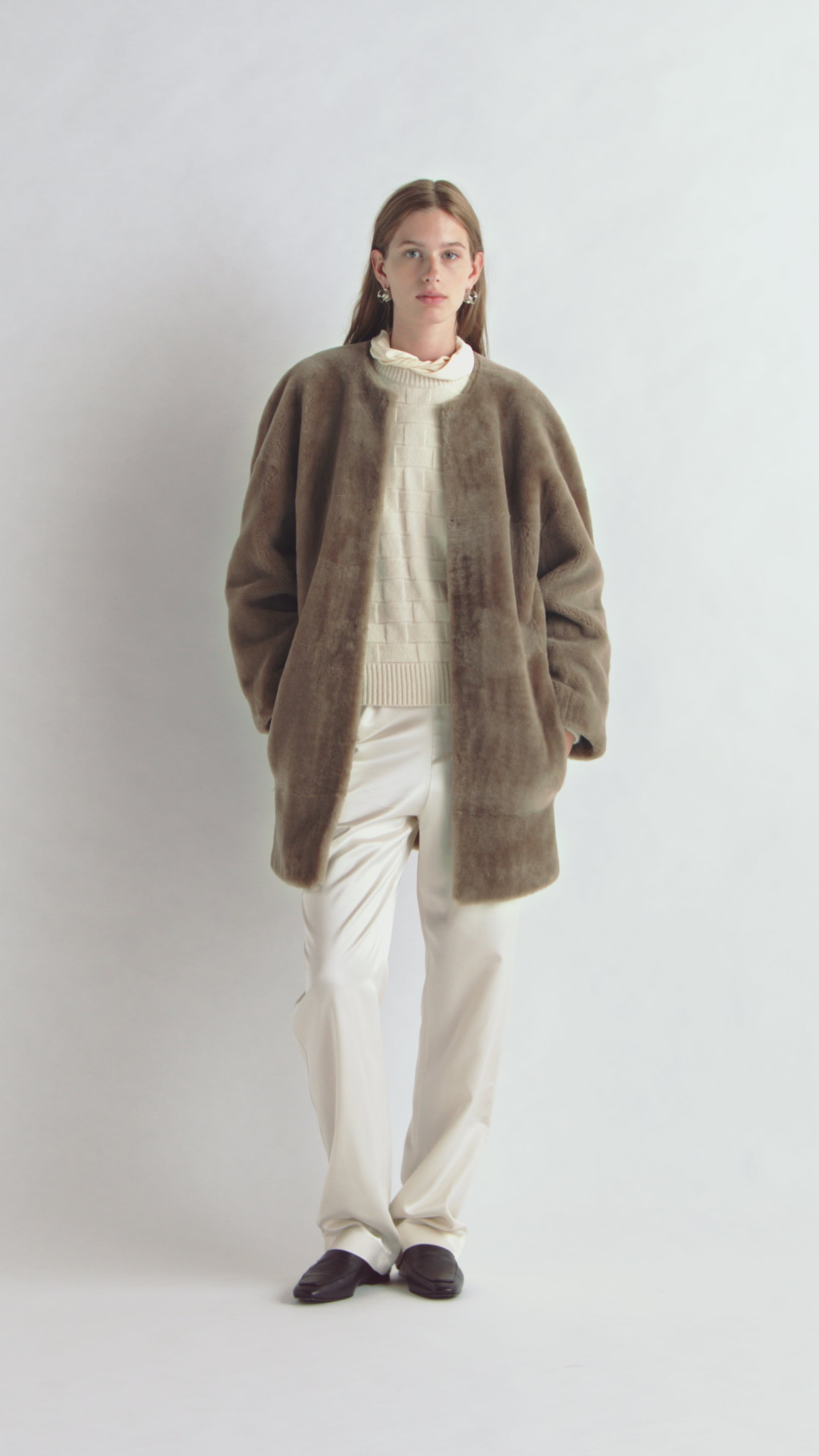 Roisin Shearling Coat Taupe – TOVE Studio