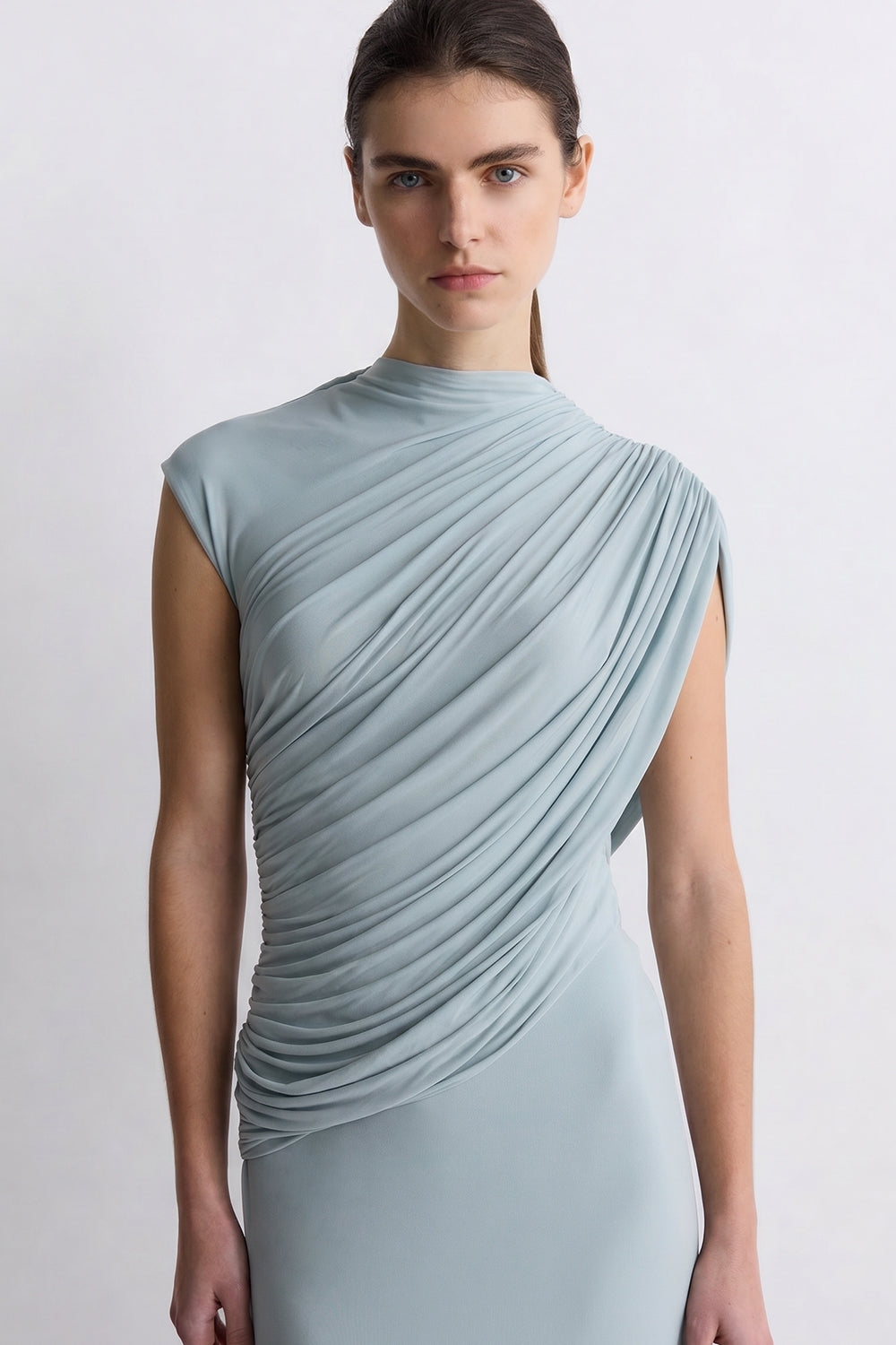 Saffron Jersey Dress Oyster Blue
