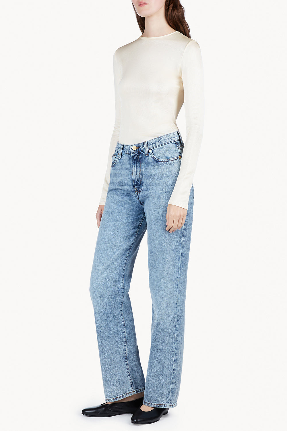 Sofie Jean Relaxed Leg Mid Blue Length 32"