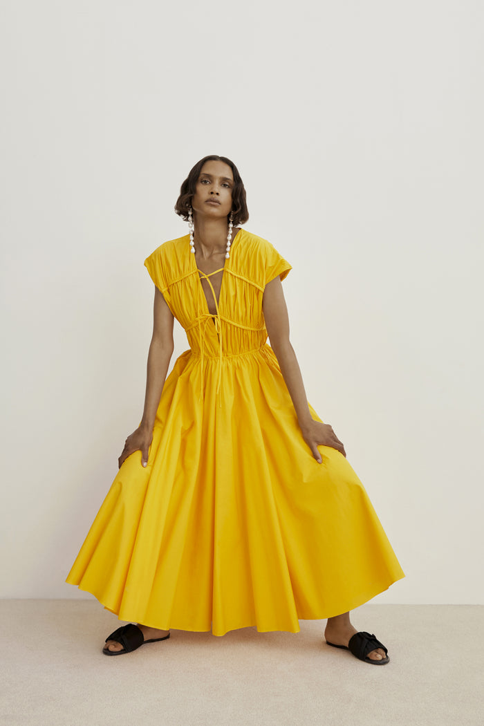 TOVE Studio Ceres Cotton Midi Dress Golden Yellow