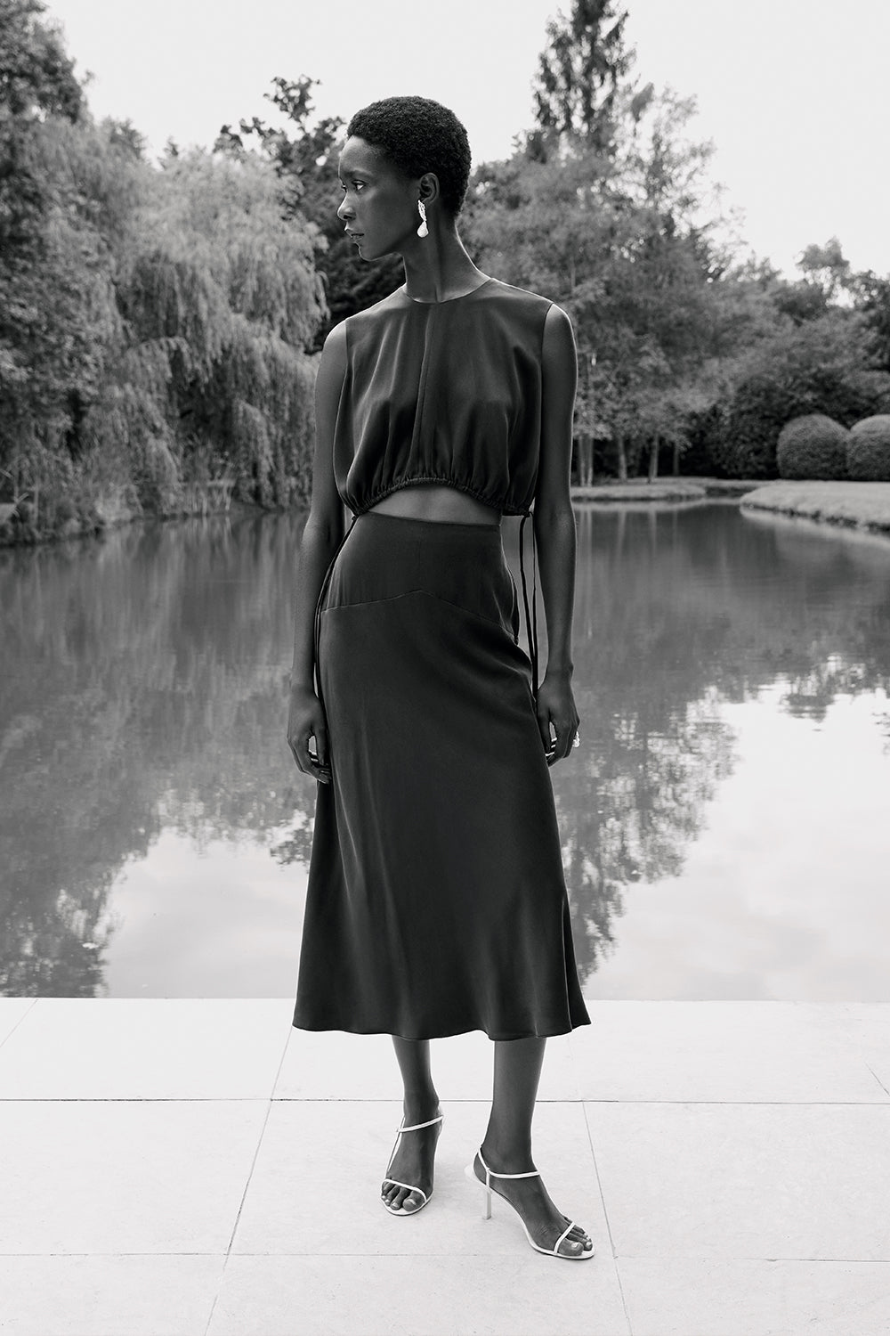 Clover Skirt Sand Washed Silk Black
